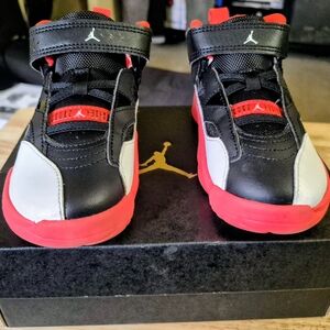 Jordan Kids' Black and Red Sneakers